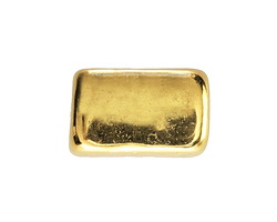 Mykonos Metalized Ceramic Gold Rectangle Tube 23x13mm