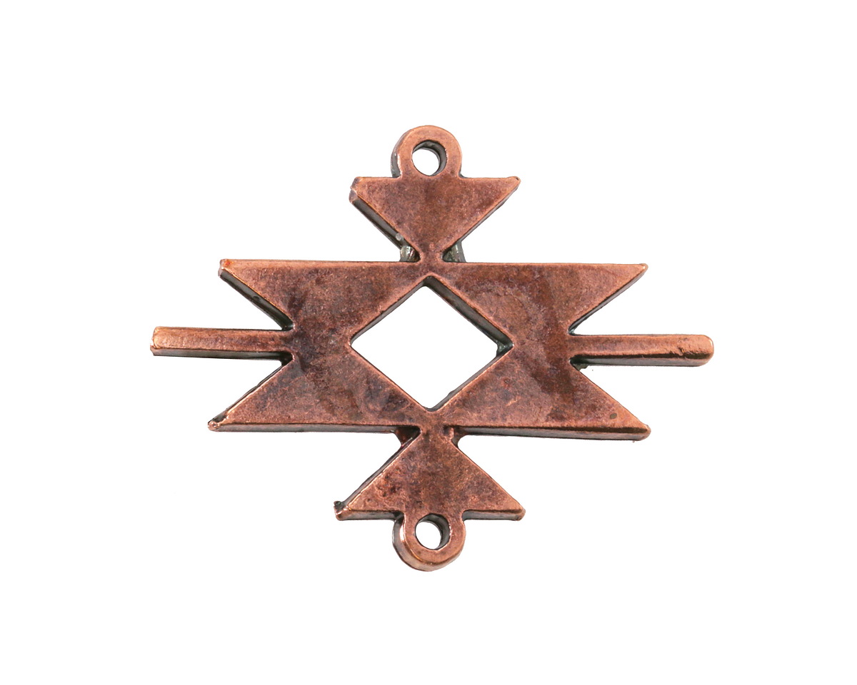 Mykonos Antique Copper (plated) Small Aztec Pattern Focal Link 25x30mm