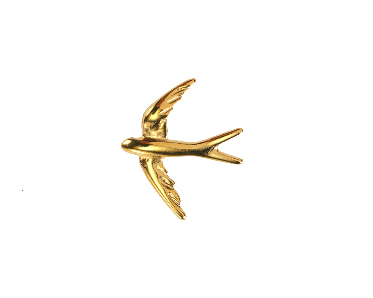 24K Gold (plated) Swallow Focal 15x18mm