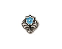 TierraCast Antique Silver (plated) Light Sky Blue Enamel Flower Square Button 14x15mm