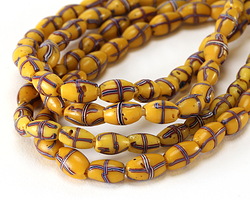 Antique Venetian Yellow French Cross Rice 12-13x8mm