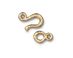 TierraCast Gold (plated) Hammered Hook & Eye Clasp