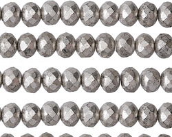 Czech Glass Antique Silver Fire Polished Rondelle 5x7mm
