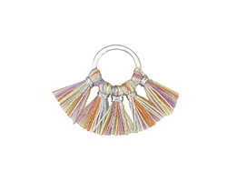 Spring Fling Small Fanned Tassel on Ring w/ Silver Finish 29x19mm