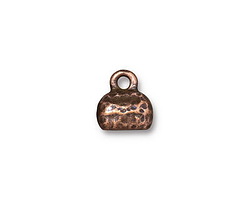 TierraCast Antique Copper (plated) Hammertone Crimp End Cap 10x11mm