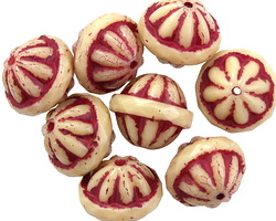 Czech Glass Bisque w/ Red Melon UFO 12x13mm