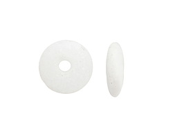 African Recycled Glass White Saucer 4-5x13-15mm