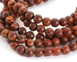 Tibetan (Dzi) Agate (rust) Round 6mm