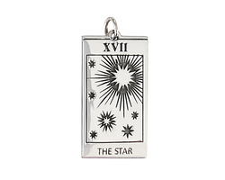 Nina Designs Sterling Silver Star Tarot Card Charm 30x14mm