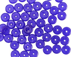 Czech Glass Textured Sapphire w/ Luster Heishi 3x6mm