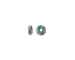 Patina Blue Copper (plated) Knotted Rondelle 2.5x6mm