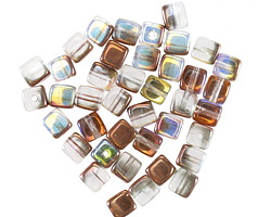 Czech Glass Crystal AB w/ Copper Cube 4mm