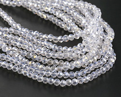 Crystal AB Faceted Rondelle 4mm