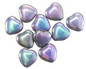 Czech Glass Blue & Purple Metallic Heart 10mm
