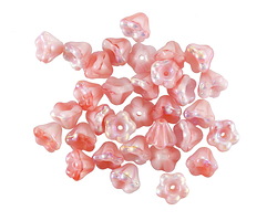 Czech Glass Strawberries & Cream AB Bellflower 5x6mm