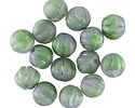 Czech Glass Matte Smoky Crystal & Sage Melon Round 8mm