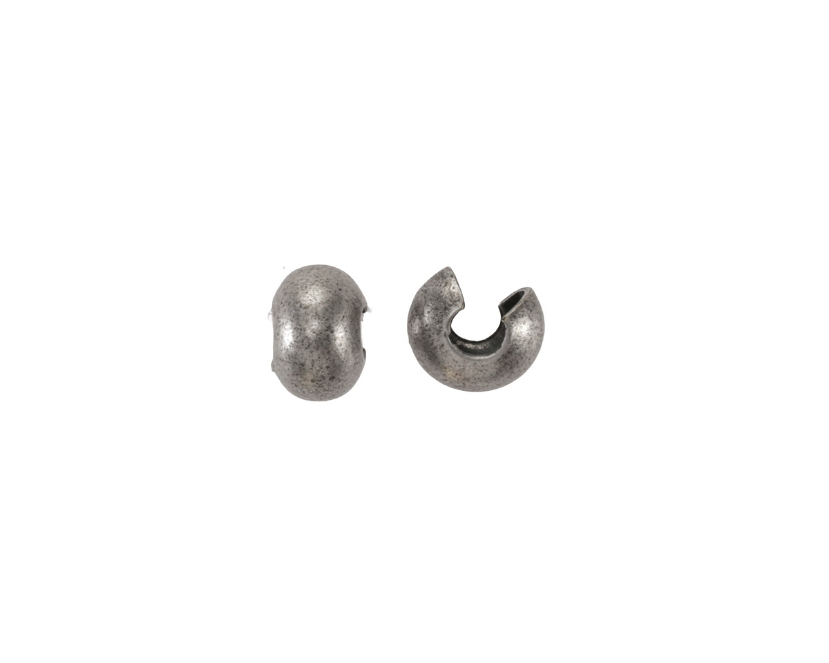 Antique Silver (plated) Crimp Cover 6mm