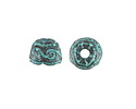 Mykonos Copper (plated) Patina Swirly Bead Cap 11mm