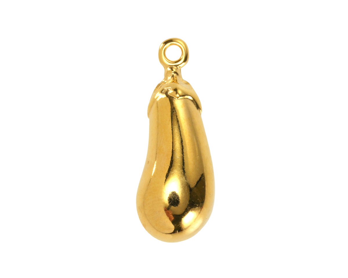 24K Gold (plated) Eggplant Focal 9x25mm
