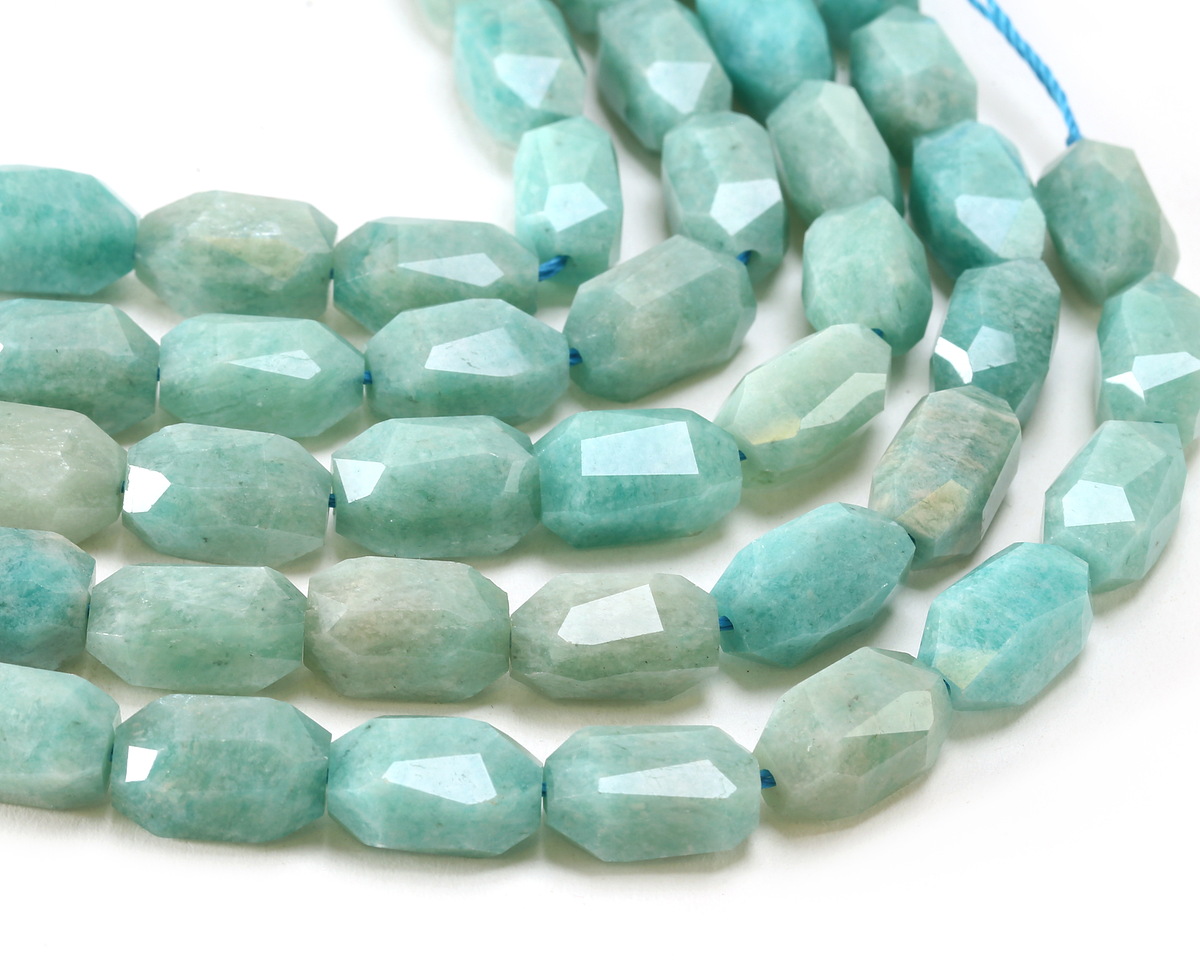 Brazil Amazonite Microfaceted Long Nugget 9x14mm