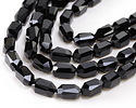 Black Obsidian Microfaceted Long Nugget 9x14mm
