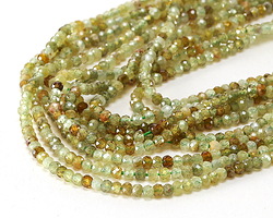 Green Garnet Microfaceted Rondelle 2x3mm
