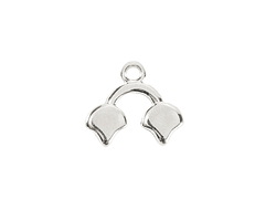 Cymbal Kastro II Antique Silver (plated) Ginkgo Bead End 14x16.5mm