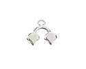 Cymbal Kastro II Antique Silver (plated) Ginkgo Bead End 14x16.5mm