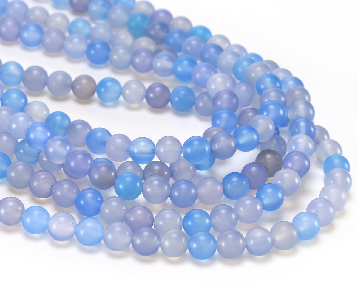 Aqua Blue Multi Agate Round 8mm