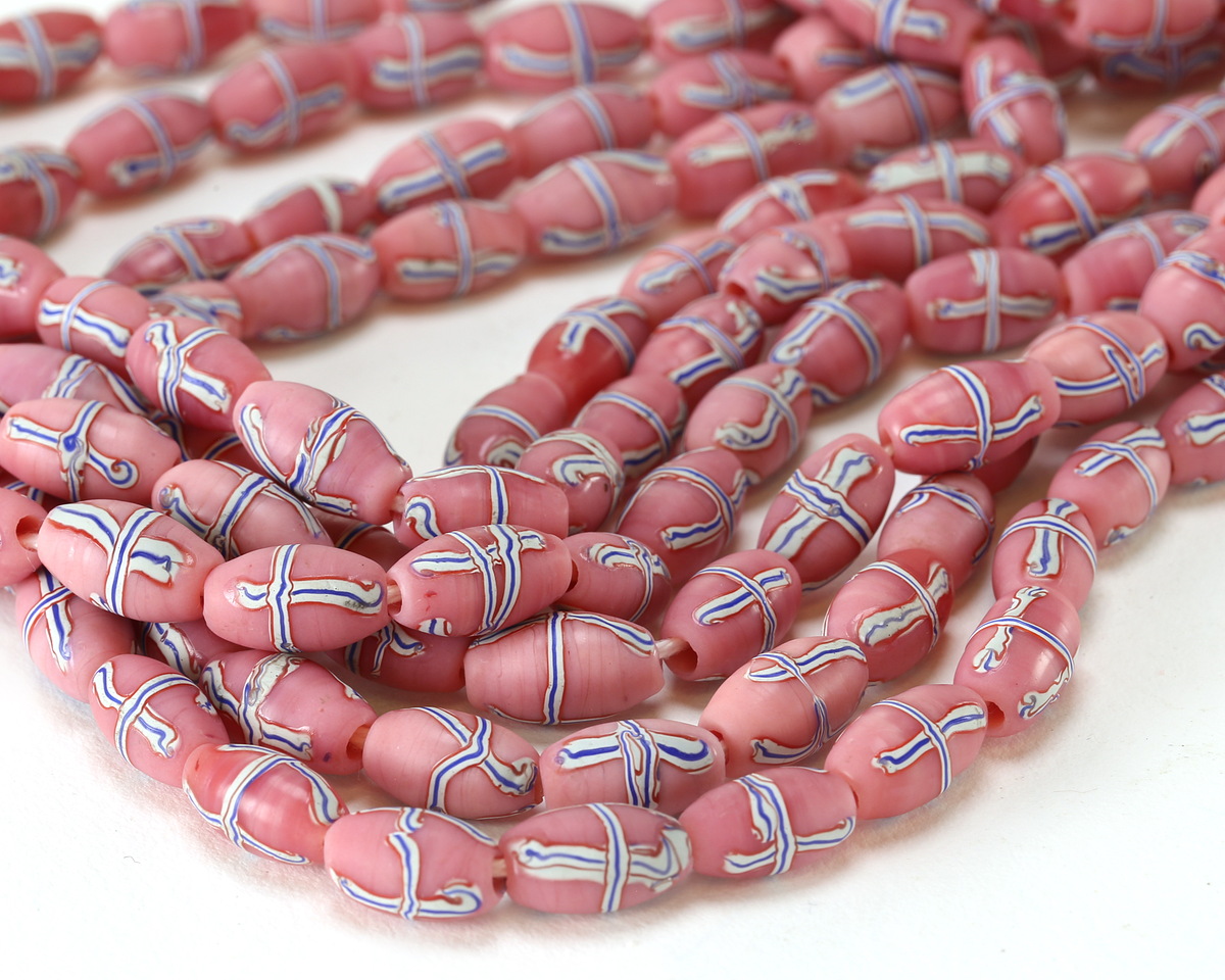 Indonesian Pink French Cross Rice 12-13x7mm