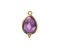Amethyst w/ Gold Finish Faceted Teardrop Focal 12x21mm