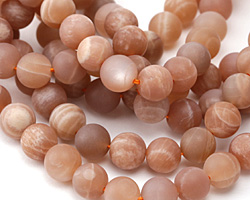 Peach Moonstone (matte) Round 9-10mm