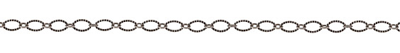 Antique Silver (plated) Etched Horse Eye & Ring Chain