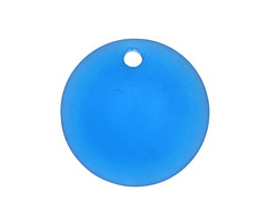 Pacific Blue Beach-Style Glass Concave Coin 24mm