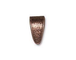 TierraCast Antique Copper (plated) Hammertone Pinch Bail 13x15mm