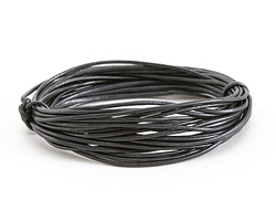 Metallic Gunmetal Round Leather Cord 1.5mm, 16 feet