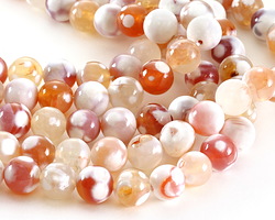 Orange Cloud Agate Round 10mm
