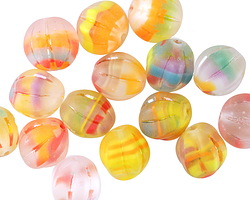 Czech Glass (German Glass) Matte Tropical Mix Melon Round 10mm