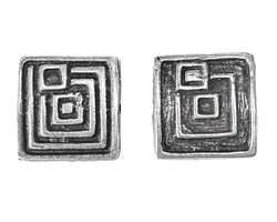 Mykonos Antique Silver (plated) Runes Square 20mm