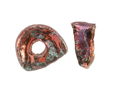 Mykonos Ceramic Iridescent Copper Patina Nugget Spacer 18-20mm