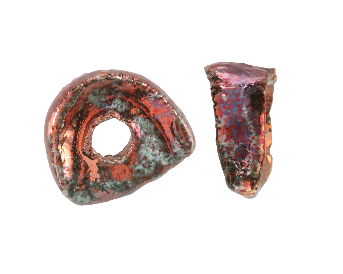 Mykonos Ceramic Iridescent Copper Patina Nugget Spacer 18-20mm