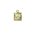Prehnite w/ Gold Finish Faceted Square Focal 10x13mm