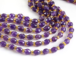 Amethyst (A) Microfaceted Rice 6x4mm