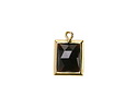Black Obsidian w/ Gold Finish Faceted Rectangle Focal 10x15mm