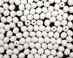 Czech Glass Opaque White Fire Polished Round 4mm