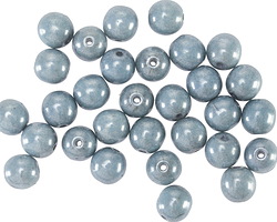 Czech Glass Lustered Denim Blue Round Druk 6mm