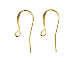 Gold (plated) Shepherds Hook Earwire w/ Loop 10x26mm