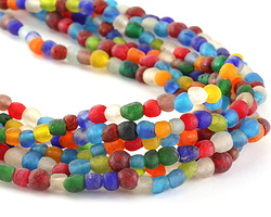 African Recycled Glass Small Multi Mix Round 6-9mm