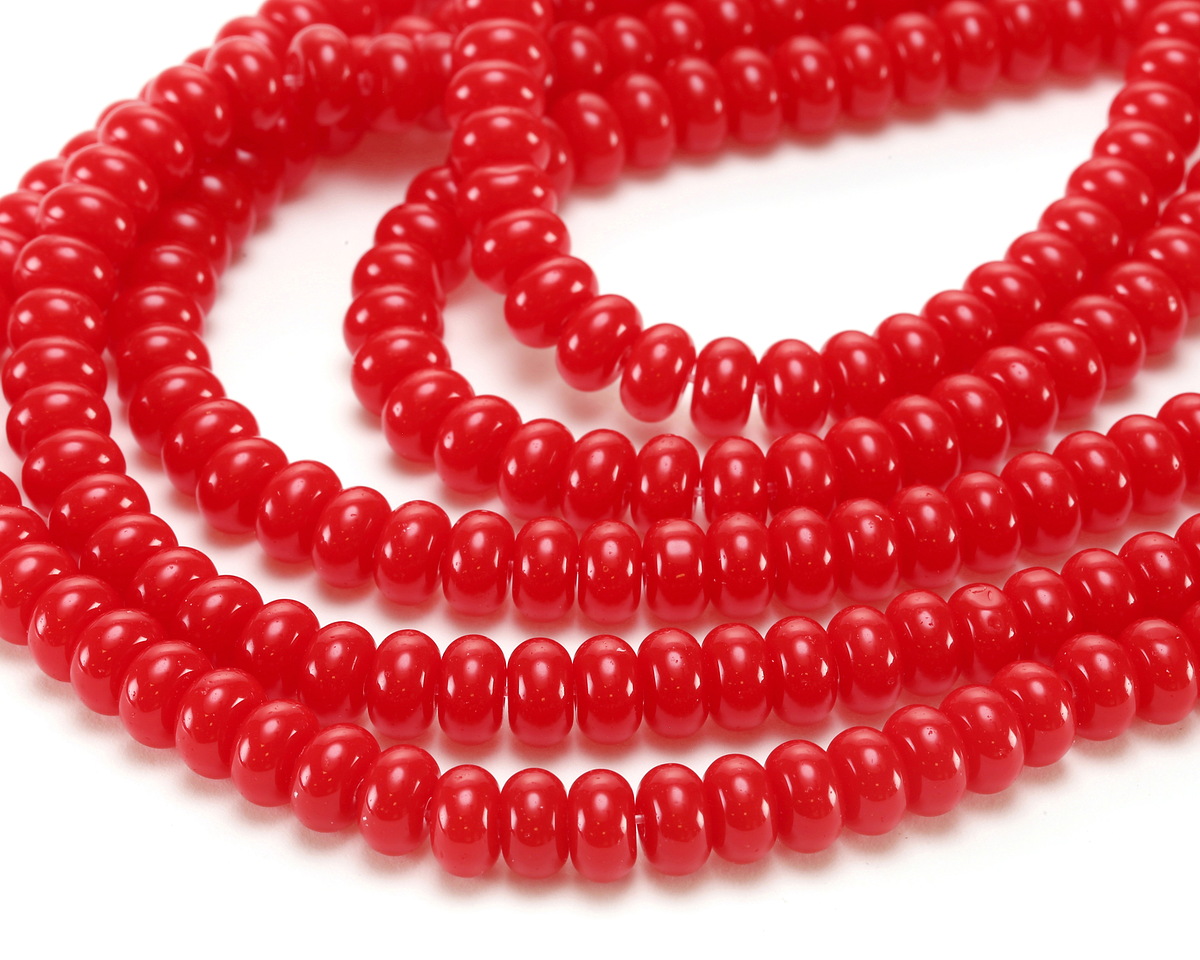 Pepper Red Glass Rondelle 5x8mm