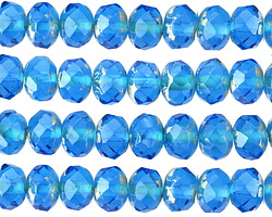Czech Glass Beach Glass Picasso Fire Polished Rondelle 6x9mm